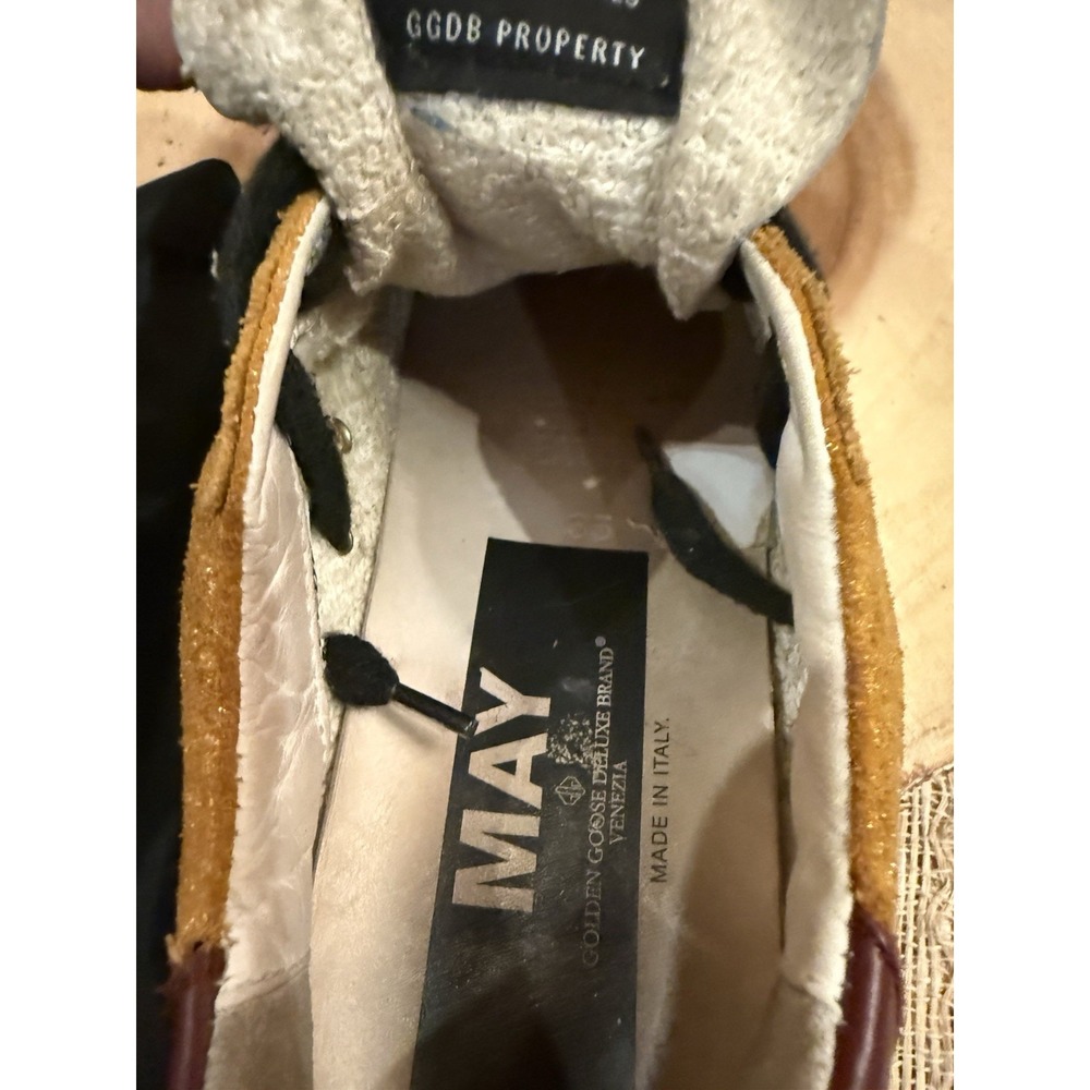 Golden‎ Goose Two-Tone May Shoes Women's 5 Mustard Suede  Sneakers & Zipper Case - Picture 13 of 16